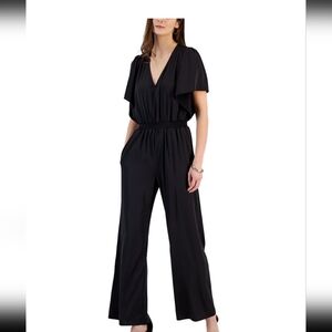 INC International Concepts Black Wide-Leg Jumpsuit